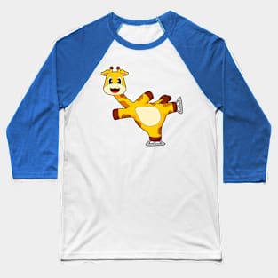 Giraffe Ice skating Ice skates Winter sports Baseball T-Shirt